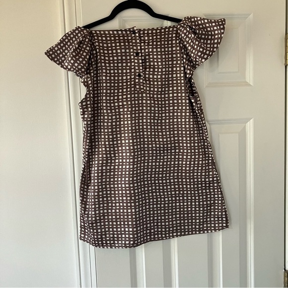 Banana Republic Woman’s Flutter Short Sleeve Brown Blouse (Medium) - Picture 2 of 6